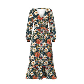 FLOWERS WZ.47 - dresówka pętelkowa