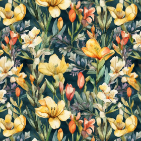 FLOWERS WZ.49 - dresówka pętelkowa