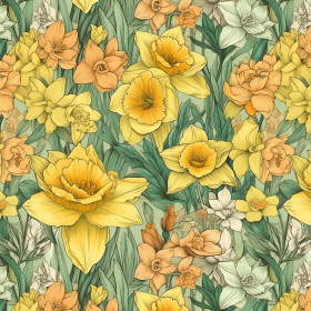 FLOWERS WZ.52 - dresówka pętelkowa