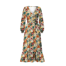 FLOWERS WZ.54 - dresówka pętelkowa