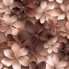 FLOWERS WZ.5/ Mocha Mousse  - Hydrofobowa dzianina drapana 