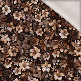 FLOWERS WZ.8/ Mocha Mousse  - dzianina drapana z elastanem ITY