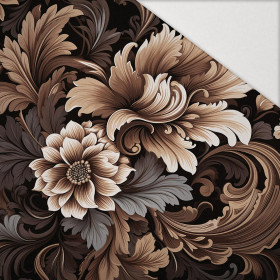 FLOWERS WZ.9/ Mocha Mousse  - Hydrofobowa dzianina drapana 
