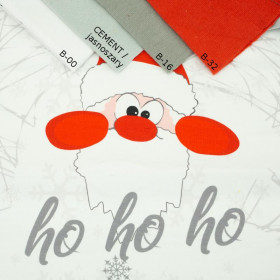HO HO HO / biały L (75cm x 80cm) - panel dzianina pętelkowa SP250