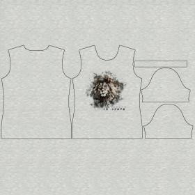 T-SHIRT DAMSKI L - BE BRAVE (BE YOURSELF) / M-01 melanż jasnoszary - single jersey 