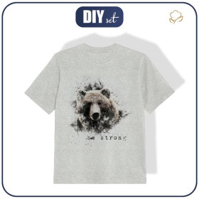 T-SHIRT DZIECIĘCY - BE STRONG (BE YOURSELF) - M-01 melanż jasnoszary - single jersey