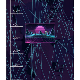 NEON GALAXY WZ.12 - panel (60cm x 50cm) dzianina drapana z elastanem ITY