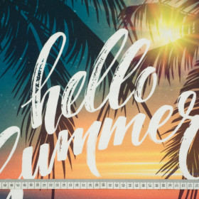HELLO SUMMER - panel dzianina pętelkowa 