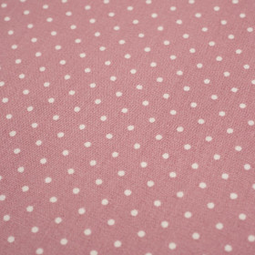 BIAŁE KROPKI / Flamingo Pink - tkanina bawełniana