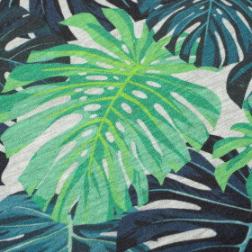 MONSTERA 2.0 / M-01 melanż jasnoszary - dzianina pętelkowa 