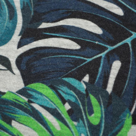 MONSTERA 2.0 / M-01 melanż jasnoszary - dzianina pętelkowa 