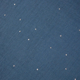 SREBRNE KROPKI / niebieski pudrowy - muślin bawełniany