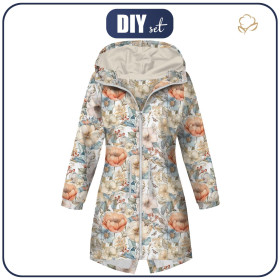 PARKA DAMSKA (ANNA) - PASTEL FLOWERS WZ.15 - zestaw do uszycia
