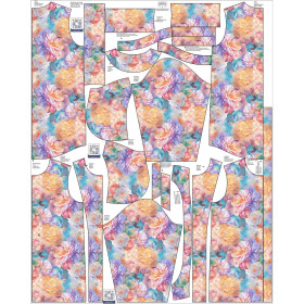 PARKA DAMSKA (ANNA) - PASTEL FLOWERS WZ.19 - zestaw do uszycia