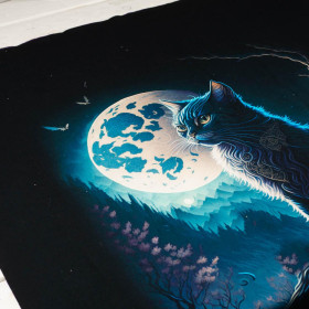 MOON CAT - panel (75cm x 80cm) single jersey