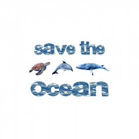 SAVE THE OCEAN / biały - panel single jersey TE210