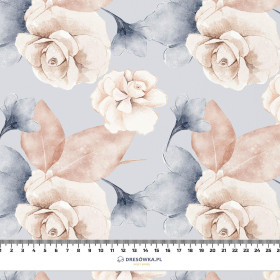 RETRO FLOWERS WZ. 4 - Tkanina bambusowa 170g