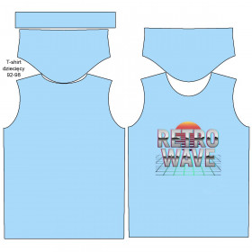 T-SHIRT DZIECIĘCY - RETRO WAVE / błękitny - single jersey