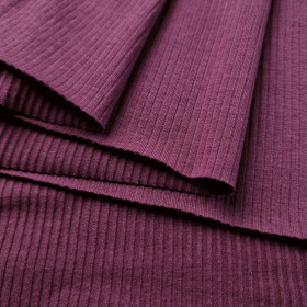 Zestaw DIY – T-shirt dziecięcy z bawełnianej dzianiny RIB JERSEY - BURGUNDOWY