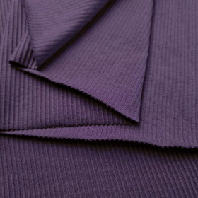 Zestaw DIY – T-shirt dziecięcy z bawełnianej dzianiny RIB JERSEY - ŚLIWKOWY 
