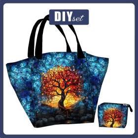 Torba XL z saszetką 2 w 1 - STAINED GLASS WZ.6  - zestaw do uszycia