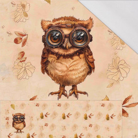 OWL STEAMPUNK FOREST WZ. 1 - PANEL PANORAMICZNY SINGLE JERSEY (60cm x 155cm)