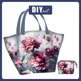 Torba XL z saszetką 2 w 1 - VINTAGE FLOWERS WZ. 4 - zestaw do uszycia