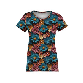 FLOWERS 3D WZ. 14- Welur tapicerski