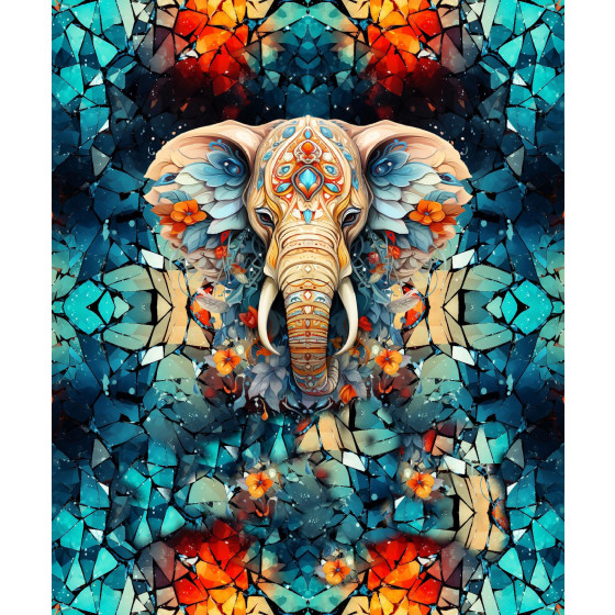 ANIMALS CRACKED wz.3 (elephant) - panel (60cm x 50cm) dzianina pętelkowa