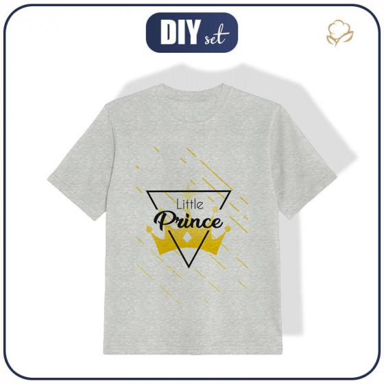 T-SHIRT DZIECIĘCY - LITTLE PRINCE / M-01 melanż jasnoszary - single jersey
