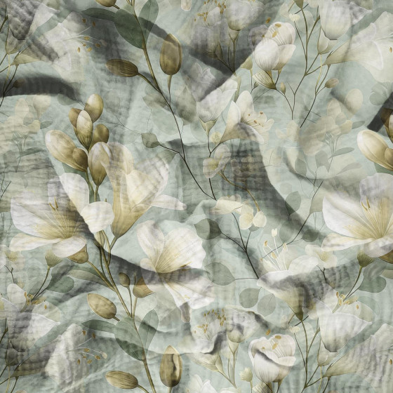 FLOWERS WZ.57 - Muślin bawełniany