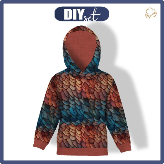 DZIECIĘCA BLUZA Z KAPTUREM (ALEX) - LEATHER PATTERN WZ.10 - zestaw do uszycia