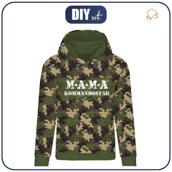 BLUZA DAMSKA (POLA) CLASSIC Z KAPTUREM - MAMA / moro - dzianina pętelkowa DE