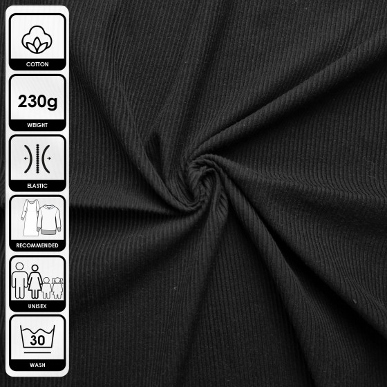 RIB JERSEY - CZARNY (black)