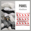 PANEL PODUSZKOWY - RENIFERY / czerwone pasy