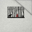 CZERWONY KAPTUREK / M-01 melanż jasnoszary - panel single jersey