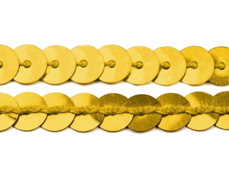 Taśma cekinowa złota 6mm