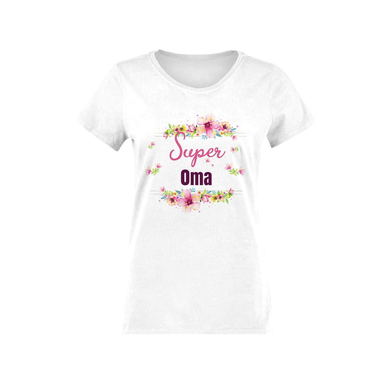 T-SHIRT DAMSKI - Super Oma / różowy - single jersey