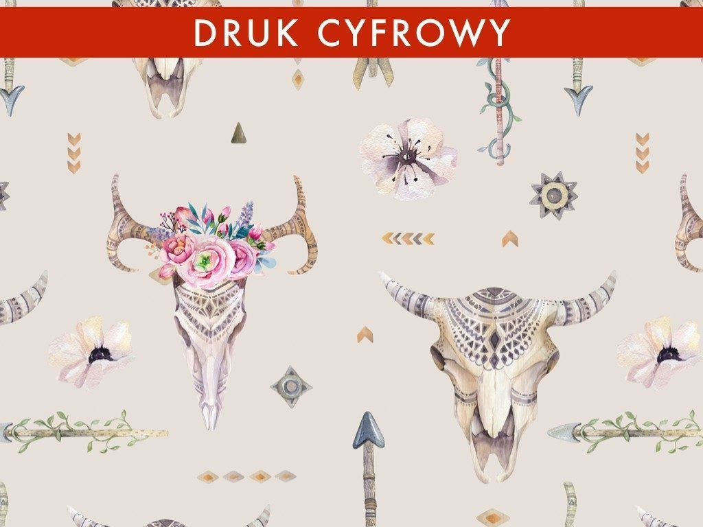 INDIAN / czaszki - Jersey wiskozowy WE210