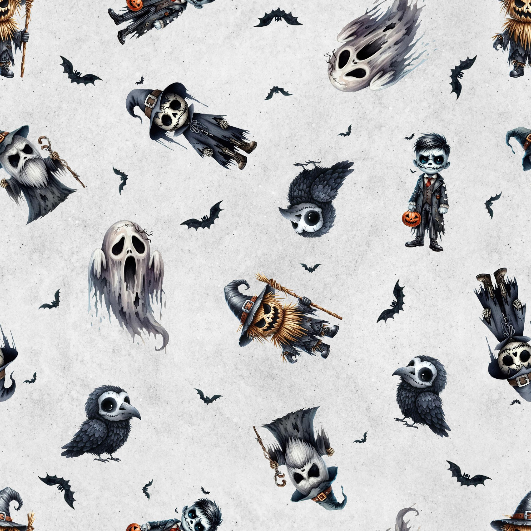 Cute Halloween wz. 1 - dzianina drapana z elastanem ITY