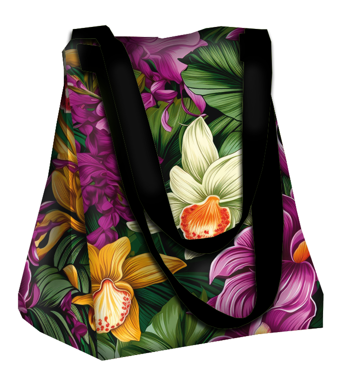 Torba XL z saszetką 2 w 1 - EXOTIC ORCHIDS WZ. 7 - zestaw do uszycia