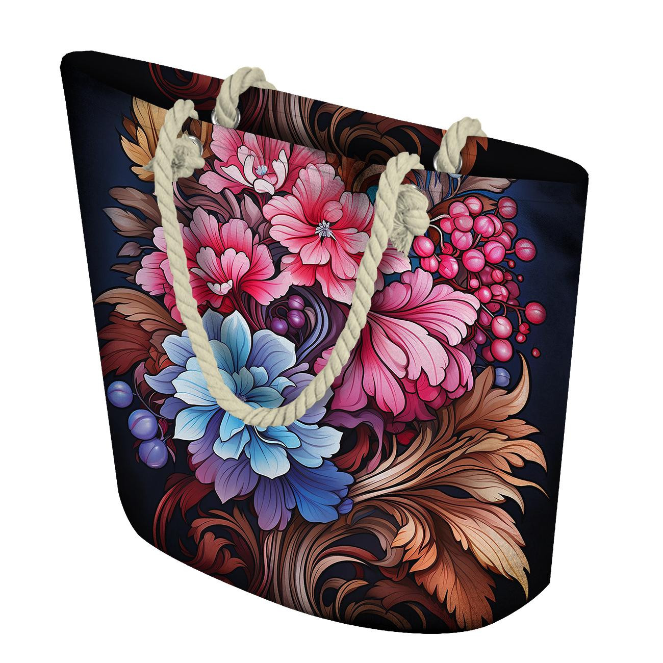BOUQUET OF FLOWERS WZ.3 46 cm x 50 cm - gruba ekoskóra tłoczona