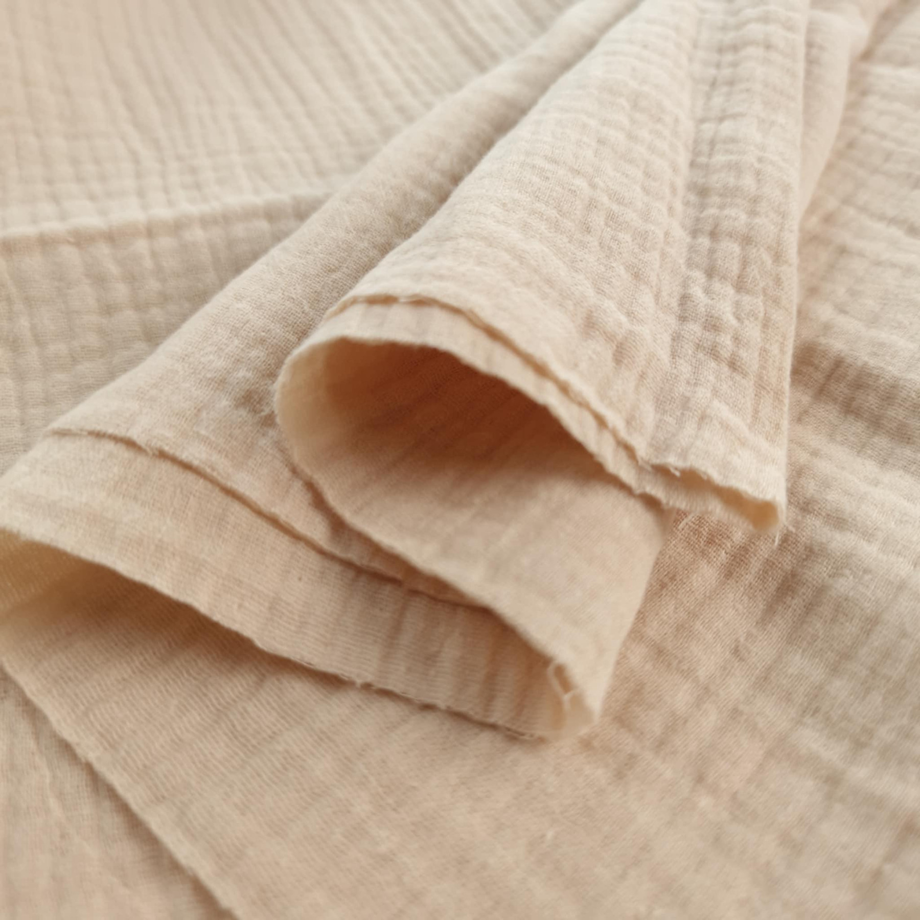 Muślin bawełniany, Double Gauze - BEŻOWY (BEIGE)