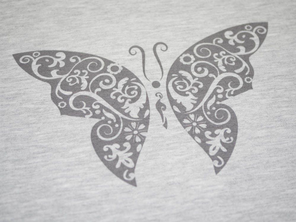 MOTYL (ETNO) "M" / melanż jasnoszary - panel single jersey TE210
