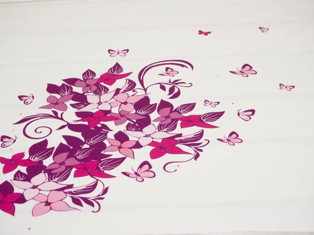 FLORAL PANEL (L) / różowy - panel, dzianina pętelkowa SP250