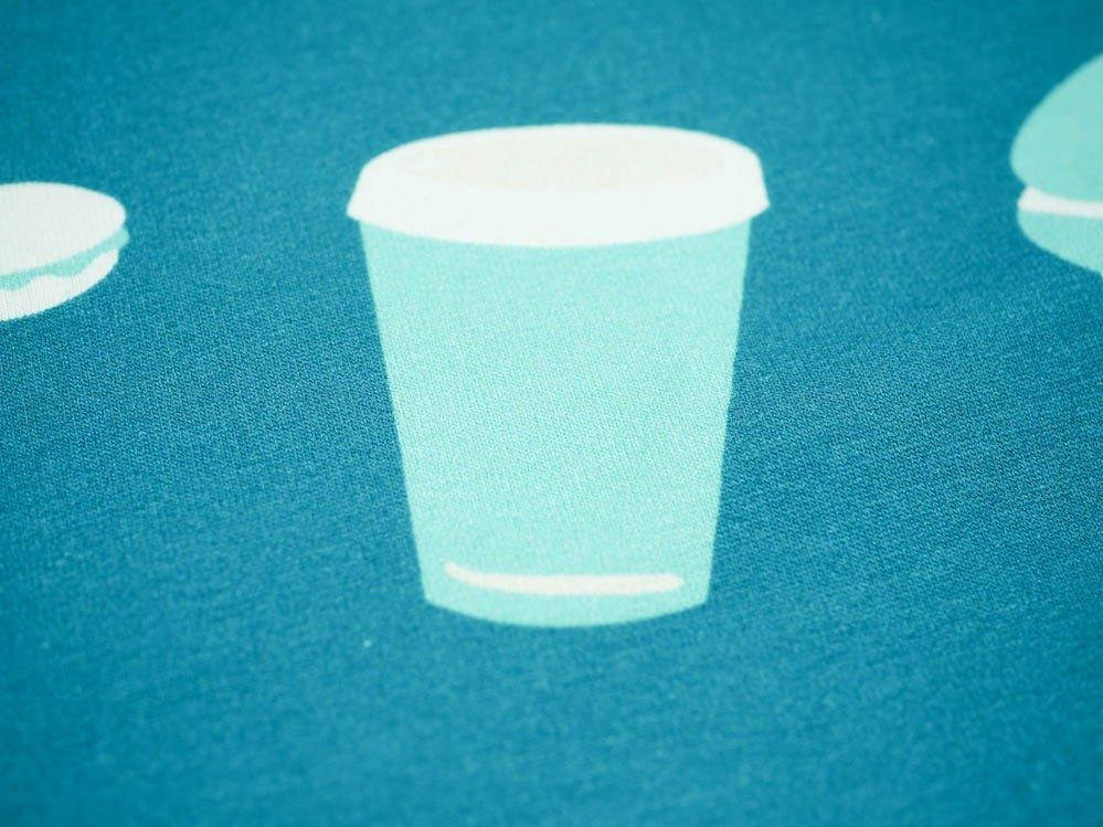 Paris Breakfast ( J'adore Paris) / aqua - single jersey TE210