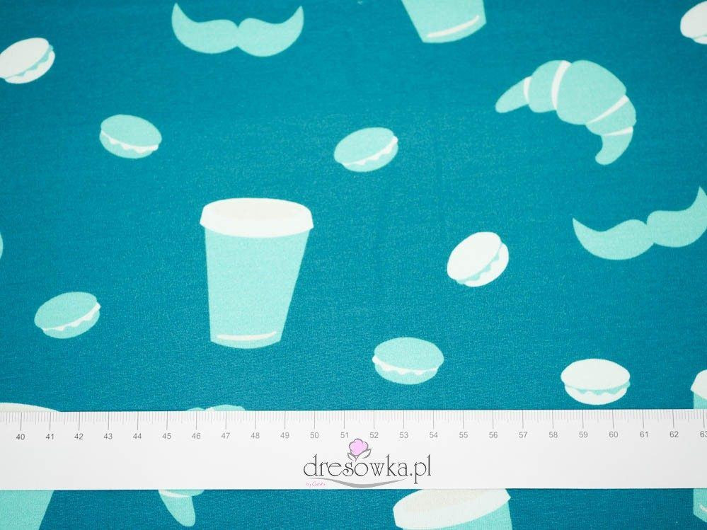 Paris Breakfast ( J'adore Paris) / aqua - single jersey TE210