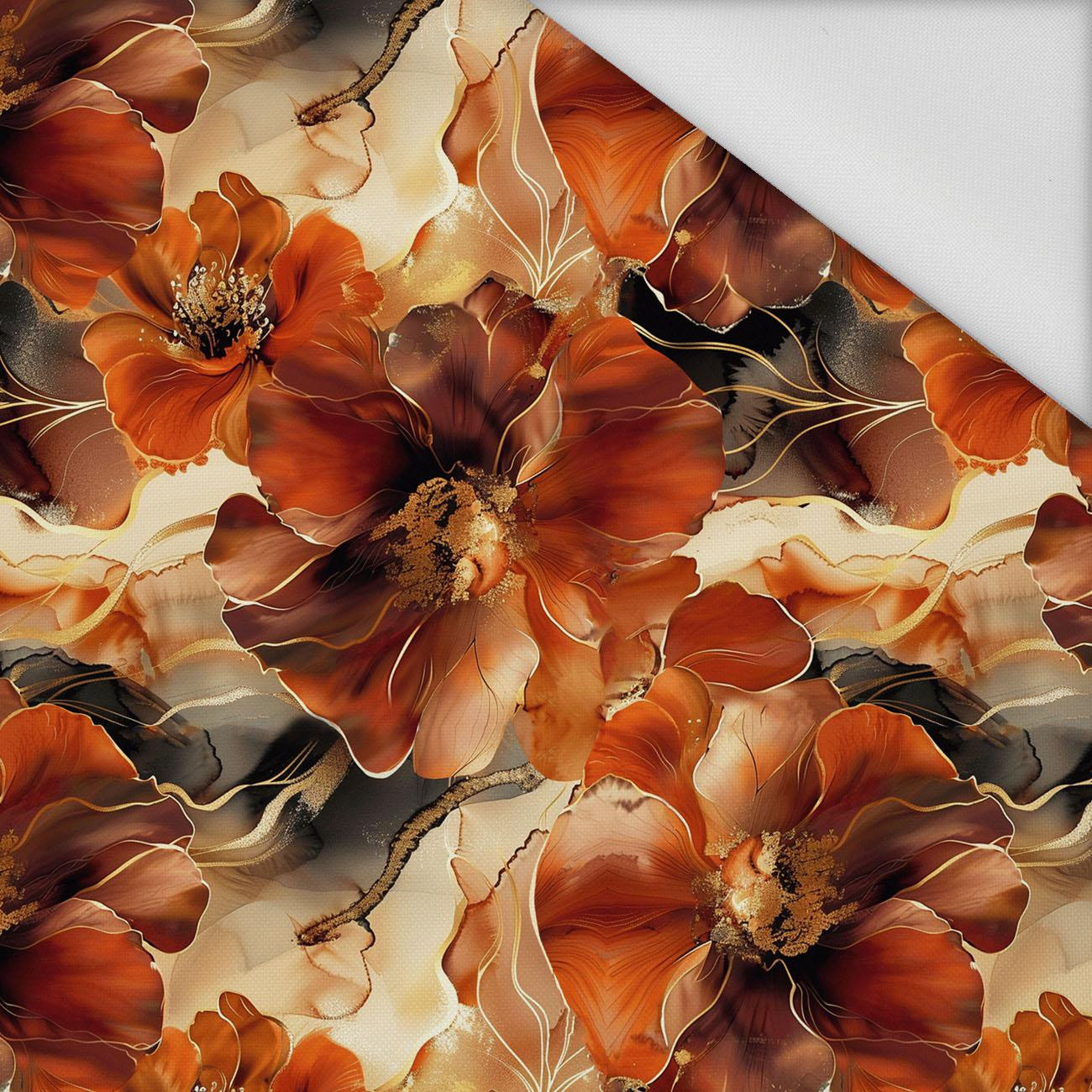 AUTUMN FLOWERS WZ.13 - tkanina wodoodporna