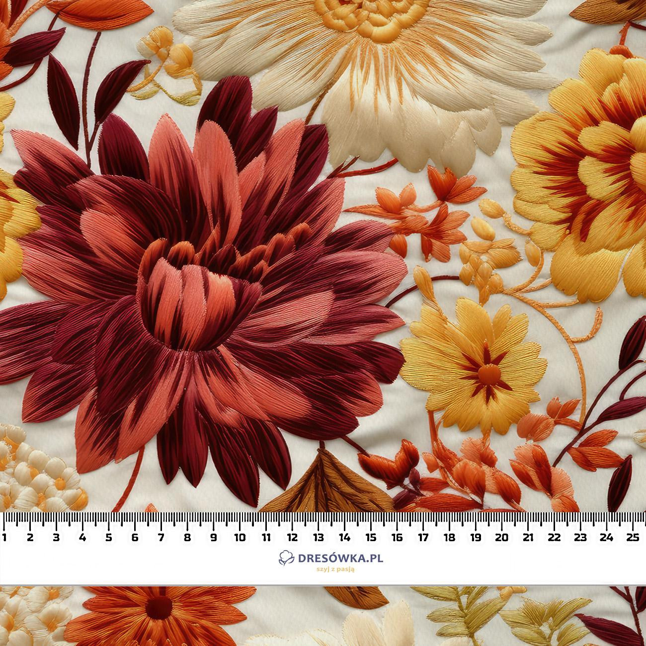 AUTUMN FLOWERS WZ. 7 - dresówka pętelkowa