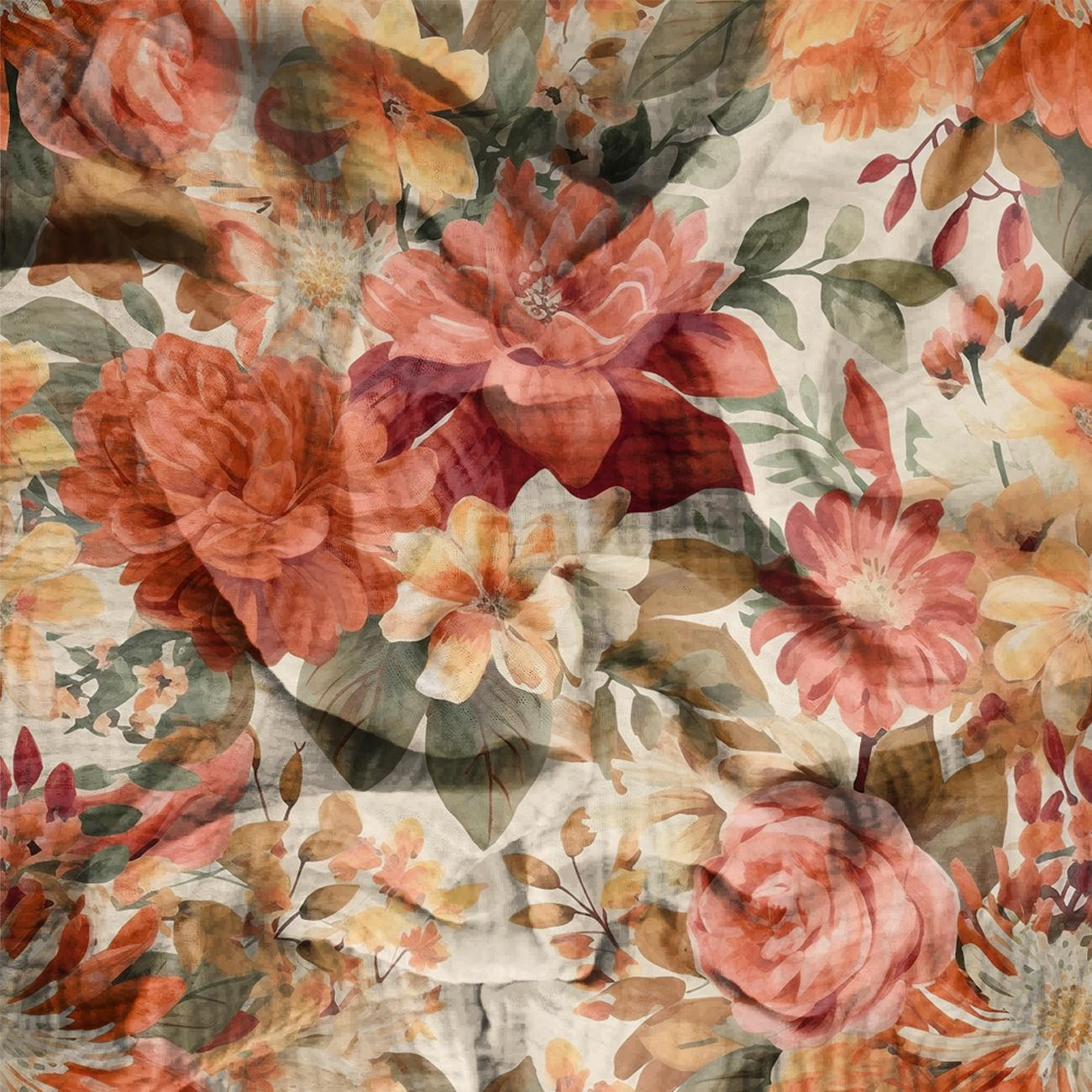 AUTUMN TIME WZ. 1 - Muślin bawełniany